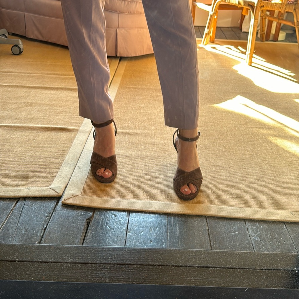 VINTAGE studio ROMA suede brown summer heel sandals